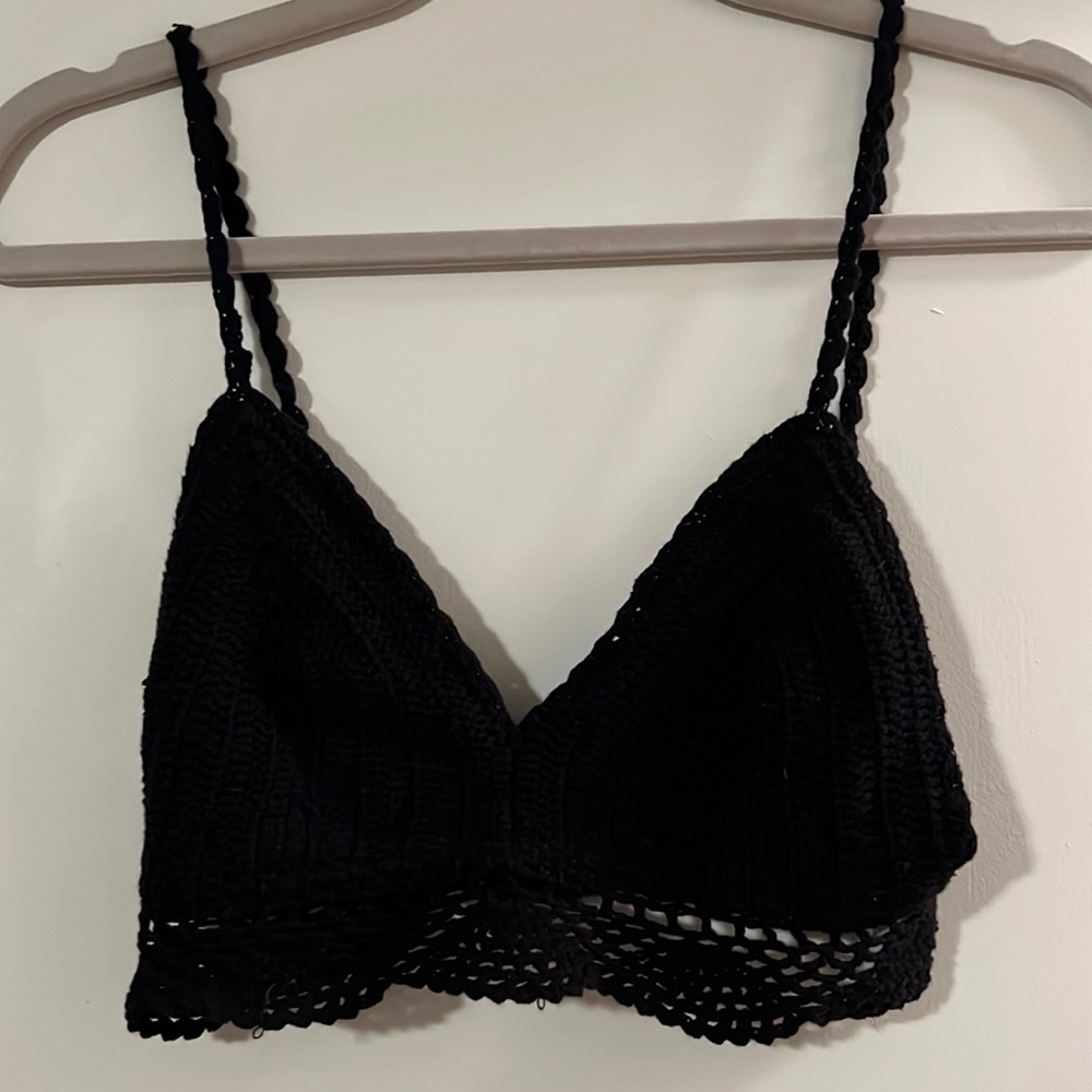 Black crochet Sabo Skirt bralette